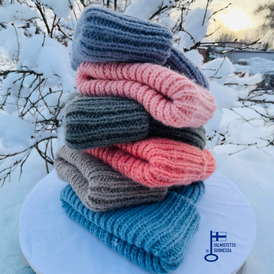 Fluffy merino-alpakka myssy