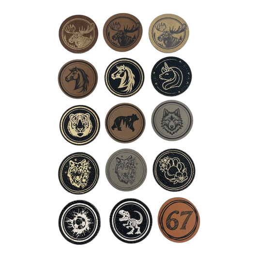 Silitettävä keinonahkamerkki eri aiheita